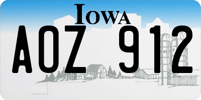 IA license plate AOZ912