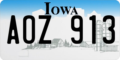 IA license plate AOZ913