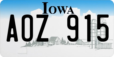 IA license plate AOZ915
