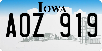 IA license plate AOZ919