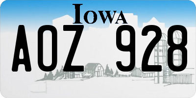 IA license plate AOZ928