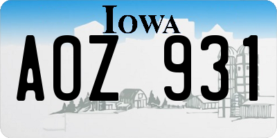 IA license plate AOZ931