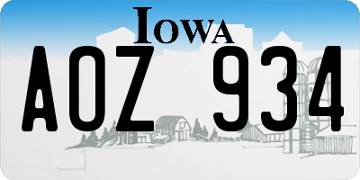 IA license plate AOZ934