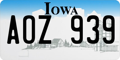 IA license plate AOZ939