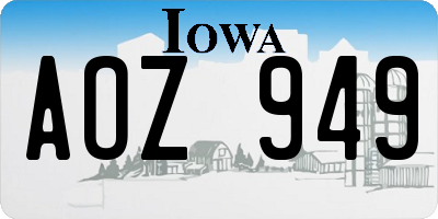 IA license plate AOZ949