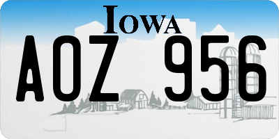 IA license plate AOZ956