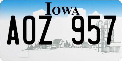 IA license plate AOZ957