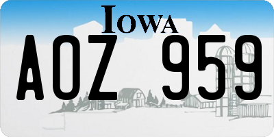 IA license plate AOZ959