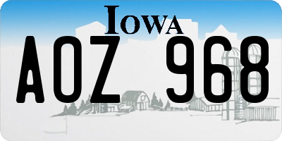 IA license plate AOZ968