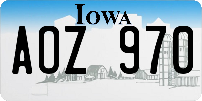 IA license plate AOZ970