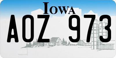 IA license plate AOZ973
