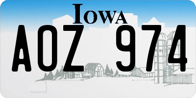 IA license plate AOZ974