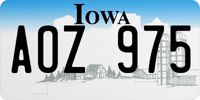 IA license plate AOZ975