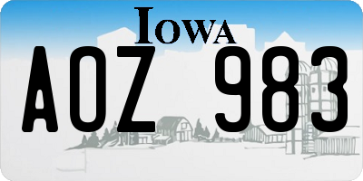 IA license plate AOZ983