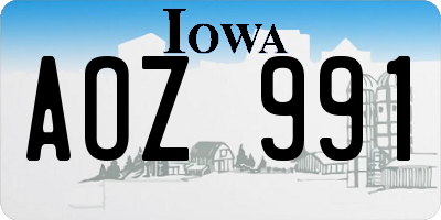 IA license plate AOZ991