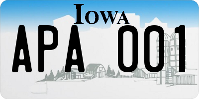 IA license plate APA001