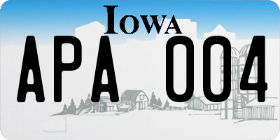 IA license plate APA004