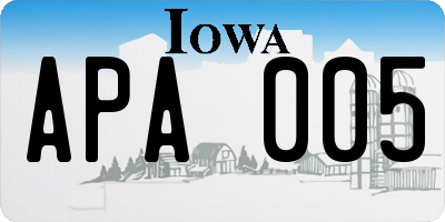 IA license plate APA005