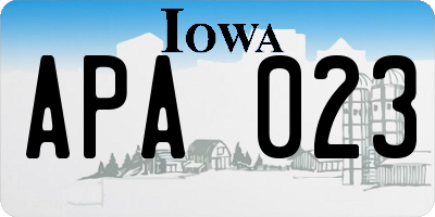 IA license plate APA023