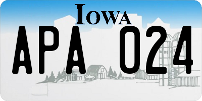 IA license plate APA024