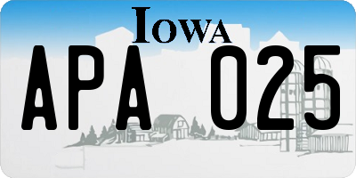 IA license plate APA025