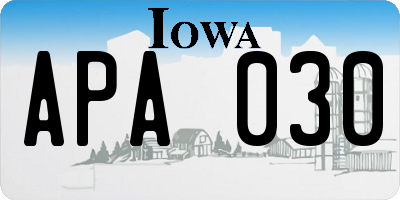 IA license plate APA030