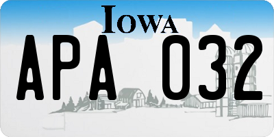 IA license plate APA032
