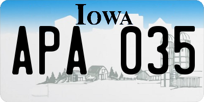 IA license plate APA035