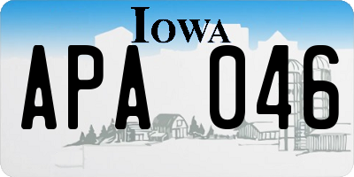 IA license plate APA046