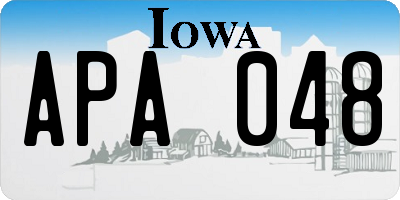 IA license plate APA048