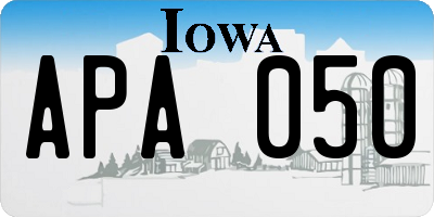 IA license plate APA050