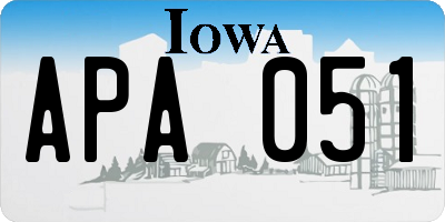 IA license plate APA051