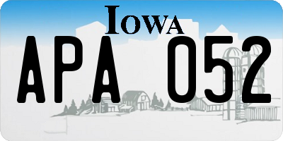 IA license plate APA052