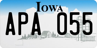 IA license plate APA055