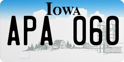 IA license plate APA060