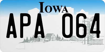 IA license plate APA064