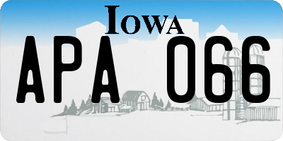 IA license plate APA066