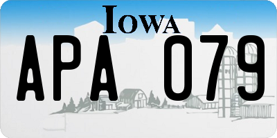 IA license plate APA079