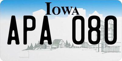 IA license plate APA080