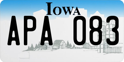 IA license plate APA083