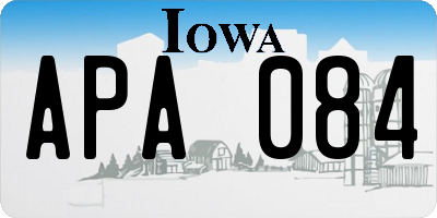 IA license plate APA084