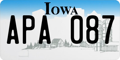 IA license plate APA087