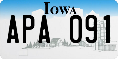 IA license plate APA091