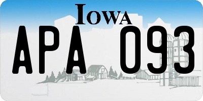 IA license plate APA093