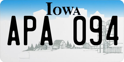 IA license plate APA094
