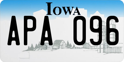 IA license plate APA096