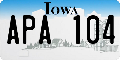 IA license plate APA104