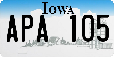 IA license plate APA105