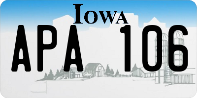 IA license plate APA106
