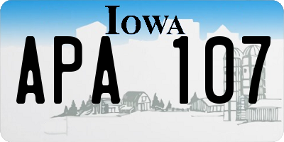 IA license plate APA107